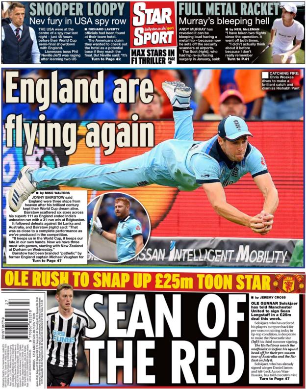 Monday's back pages - BBC Sport