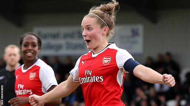 Arsenal's Kim Little celebrates