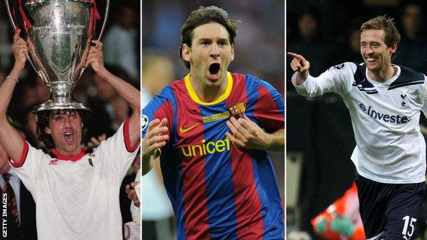 Paolo Maldini, Lionel Messi and Peter Crouch