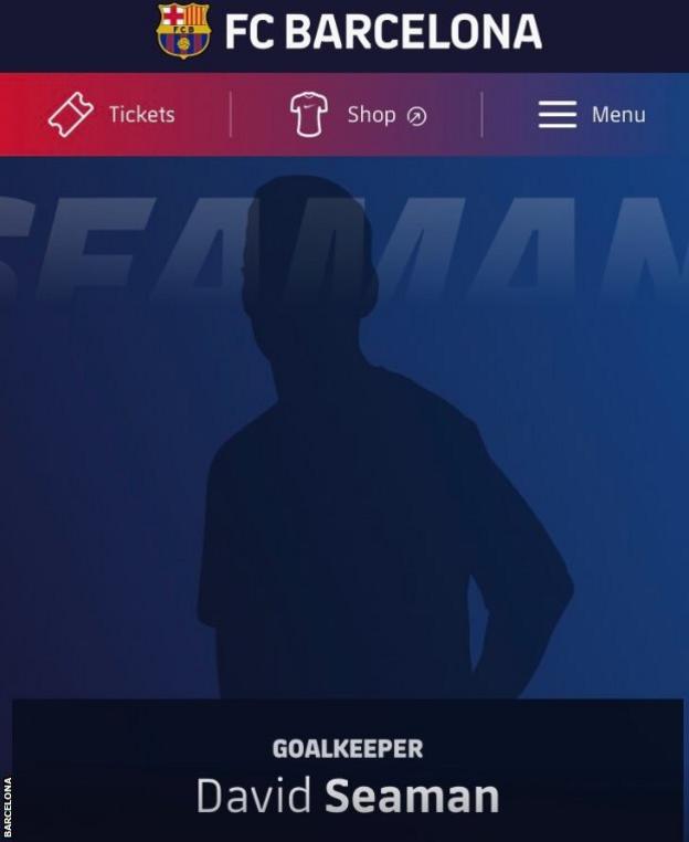 Former Arsenal goalkeeper David Seaman also has a profile on the Barcelona website