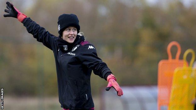 Aston Villa's Hannah Hampton in training