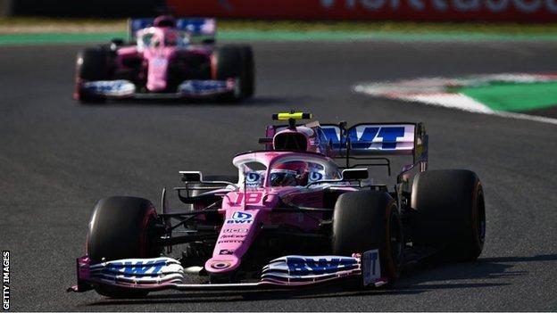 Lance Stroll and Sergio Perez