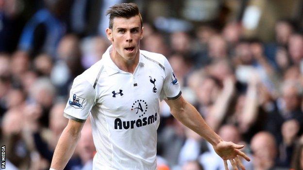 Gareth Bale playing for Tottenham in 2013