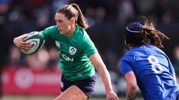 Anna McGann in action against France
