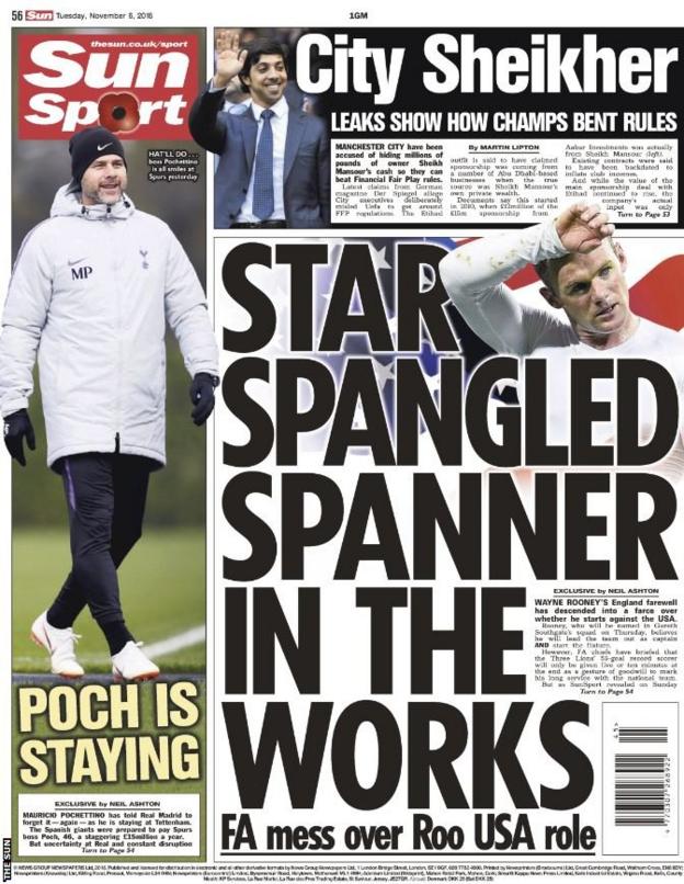 Tuesday Sun back page