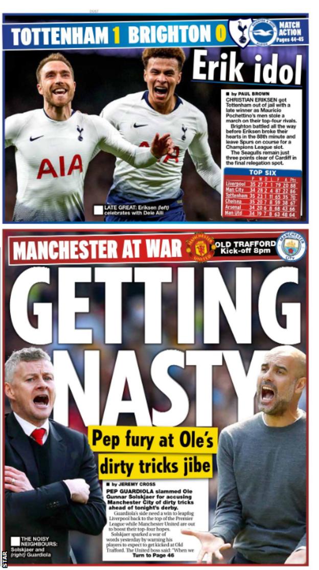 Star's back page