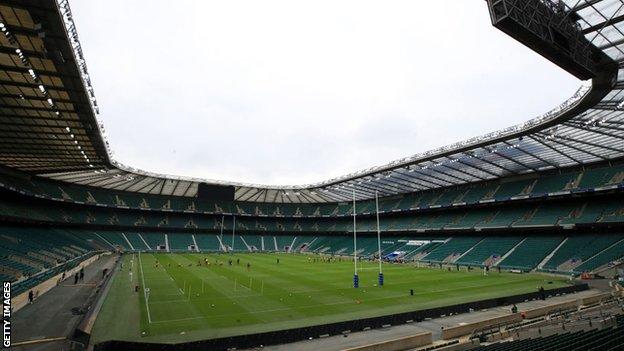 General view of an England training session at Twickenham