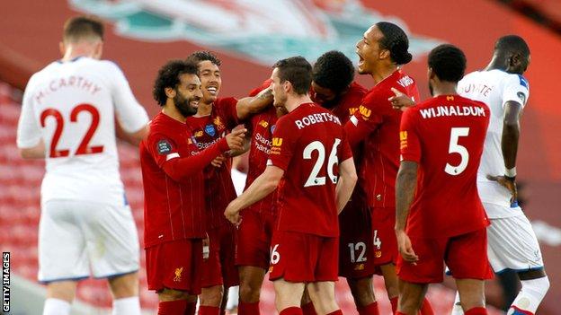 Liverpool players celebrate