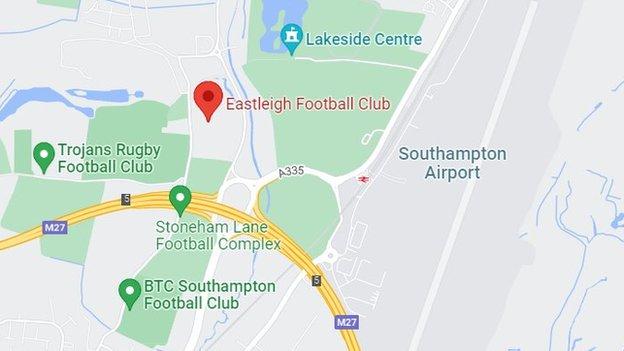 Google maps shows Eastleigh