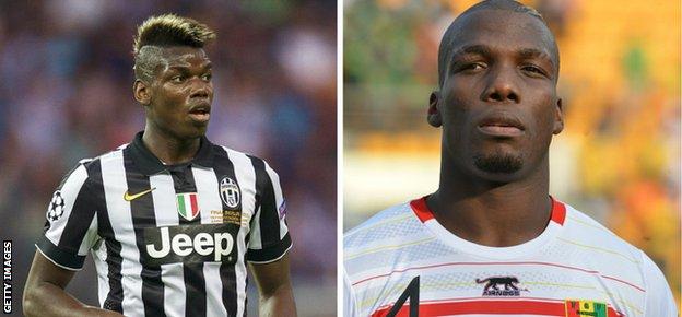 Paul (left) and Florentin Pogba ply their trades at Juventus and St Etienne, respectively