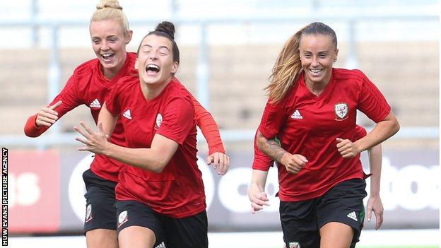 Wales players training