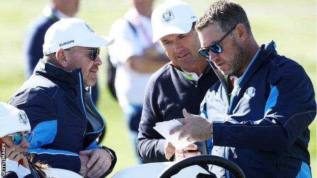 Thomas Bjorn, Lee Westwood and Padraig Harrington