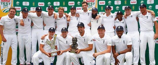 England's series-winning squad in South Africa, February 2016