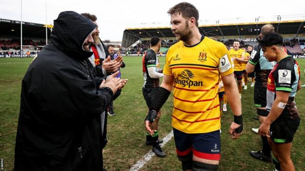 Iain Henderson with Joe Marler after another Ulster European loss