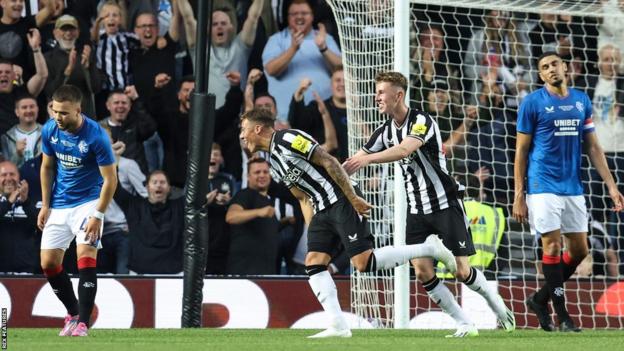 Harrison Ashby was on target for Newcastle in their pre-season friendly at Rangers