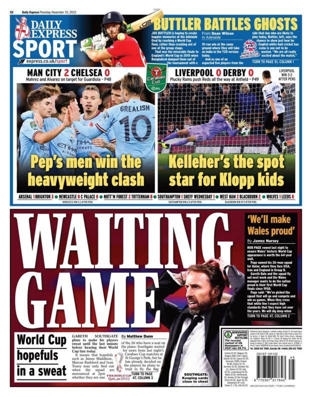 Thursday's back pages BBC Sport