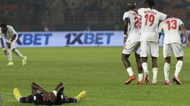 DR Congo and Tanzania players react after their 0-0 draw at the 2023 Africa Cup of Nations