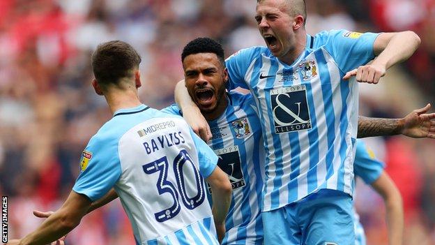 Jordan Willis celebrates Coventry's opening goal