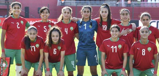 Morocco women before an international