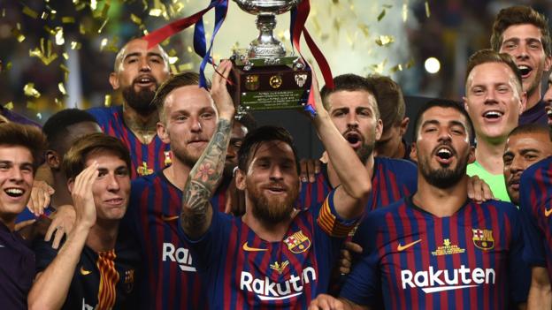 Barcelona beat Sevilla 2-1 to win Spanish Super Cup in Morocco - BBC Sport