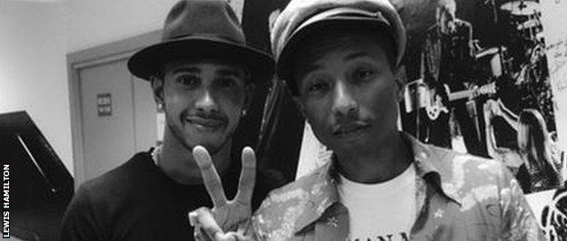 Lewis Hamilton and Pharrell Williams