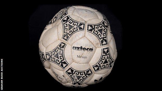Match ball used during 1986 World Cup quarter final between England and Argentina
