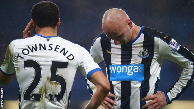 Andros Townsend and Jonjo Shelvey of Newcastle