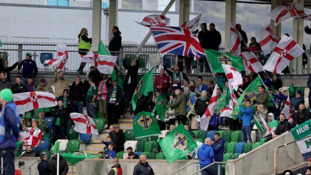 Northern Ireland fans at Saturday's game against San Marino