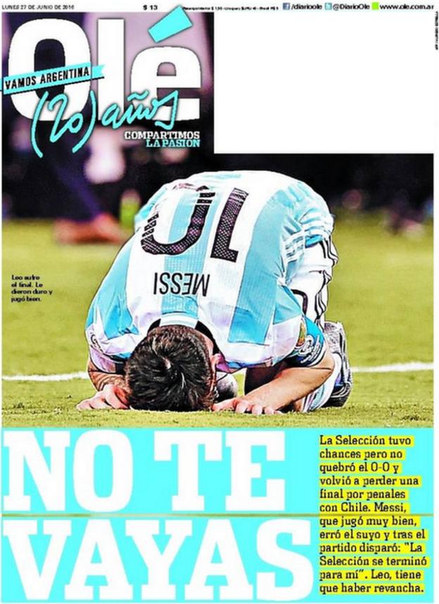 Ole newspaper front page