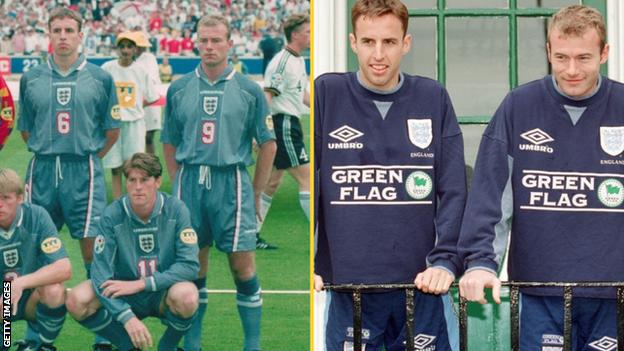 Alan Shearer et Gareth Southgate en 1996