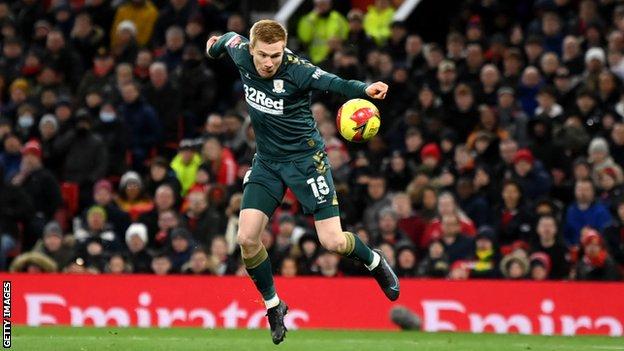 The ball hits Duncan Watmore's hand in the build up to Middlesbrough's goal