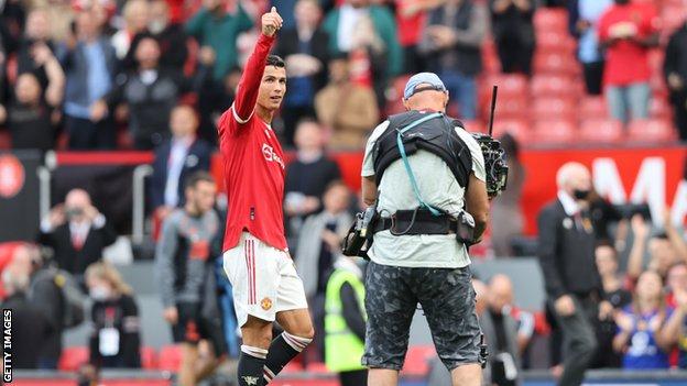 Cristiano Ronaldo, Manchester United, post-match thumbs up