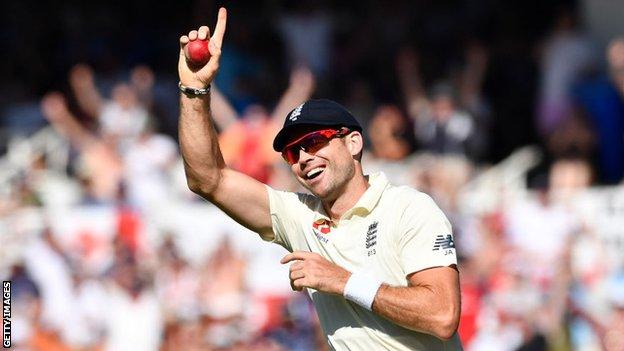 James Anderson celebrating taking a catch