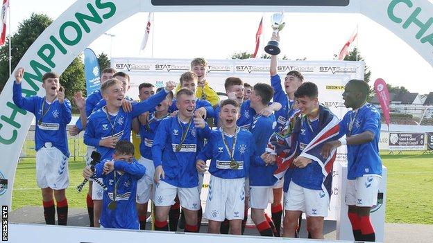 Glasgow Rangers celebrate winning the Junior Section final last year