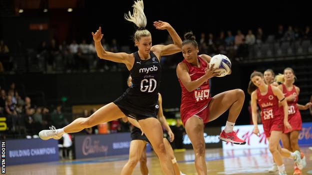 Laura Malcolm in action for England