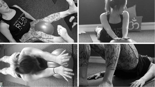 Split image of Pilates exercises