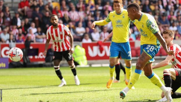 Danilo steers Nottingham Forest ahead at Brentford