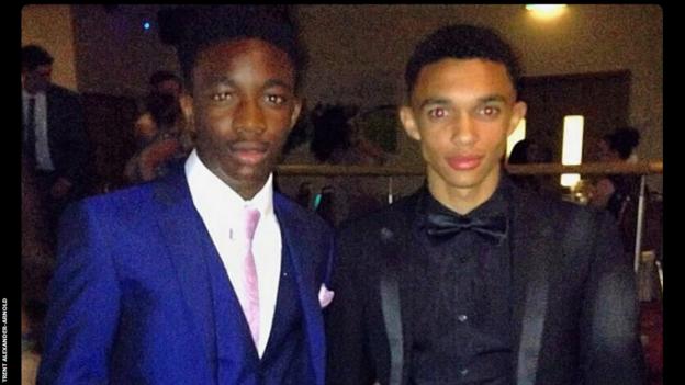 Josh Agbozo, left, and Trent Alexander-Arnold, right, were close friends during their eight years at Liverpool's academy together