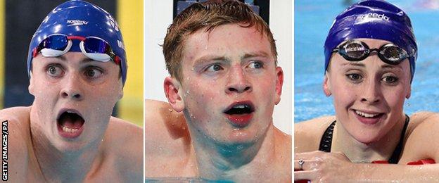 Ross Murdoch, Adam Peaty and Siobhan-Marie O'Connor