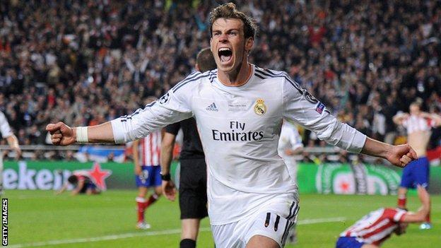 Gareth Bale scores in the 2014 Champions League final