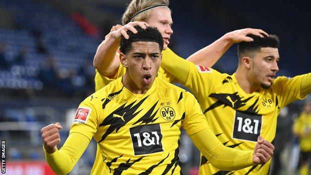 Jude Bellingham, Erling Haaland  Jadon Sancho