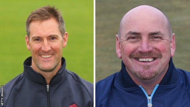 Mark Chilton (left) spent 14 years as a player with Lancashire, as did Karl Krikken with Derbyshire