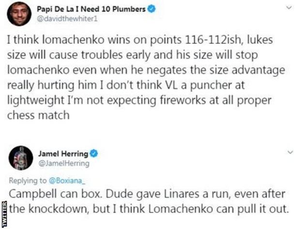 Twitter reaction to Lomachenko v Campbell