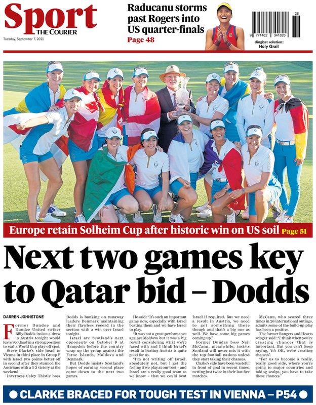 The back page of the Courier on 070921