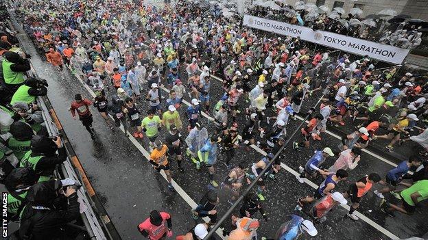 Runners in the 2019 Tokyo Marathon