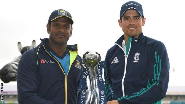 Sri Lanka captain Angelo Mathews and England skipper Alastair Cook