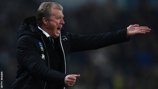 Steve McClaren gesticulates on the sidelines during his time in charge of Derby County