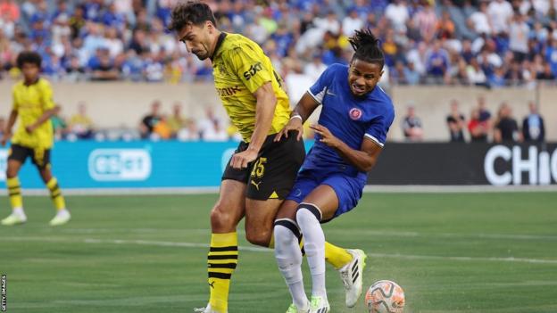 Christopher Nkunku suffered the knee injury in a challenge with Mats Hummels during Chelsea's friendly with Borussia Dortmund