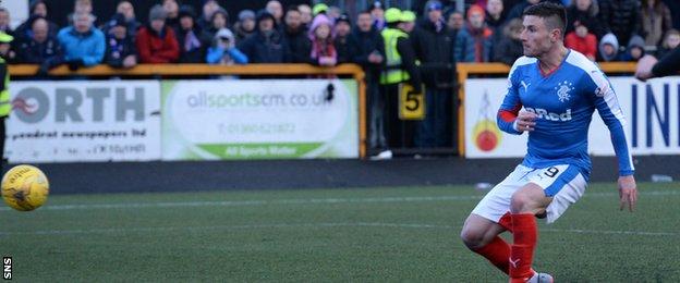 Michael O'Halloran scores for Rangers against Alloa Athletic