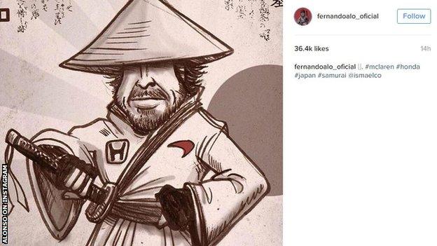 Fernando Alonso put a picture of him in Samurai form on Instagram
